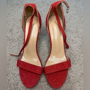 Elegant Red Glitter Women's Heels